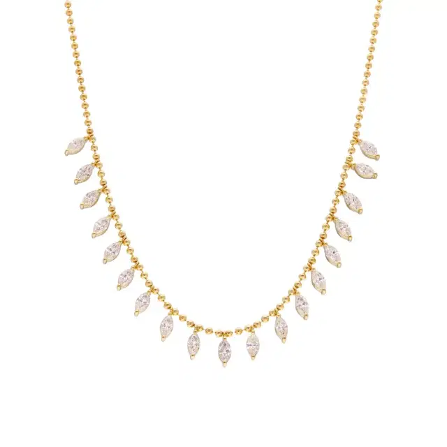 Ina Mar 18K Yellow Gold Marquise Cut Diamond 4.00ct.twd. Station Necklace by The Solist