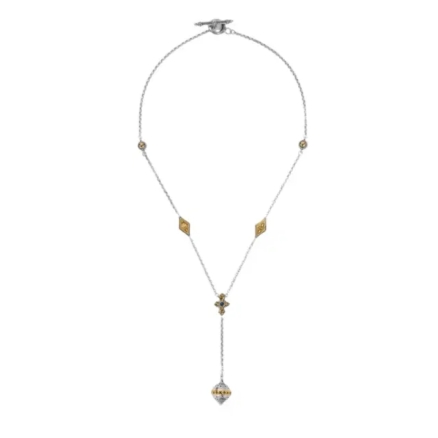 Konstantino Konstantino Dome Sterling Silver & 18K Yellow Gold Blue Spinel Necklace by The Solist
