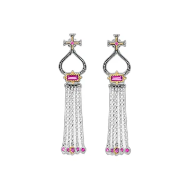 Konstantino Konstantino Dome Sterling Silver & 18K Yellow Gold Corundum Tassel Earrings by The Solist