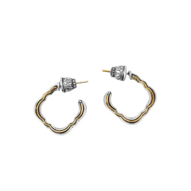 Konstantino Konstantino Dome Sterling Silver & 18K Yellow Gold Hoop Earrings by The Solist