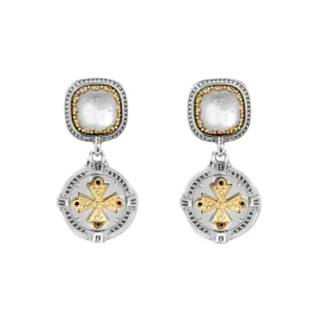 Konstantino Konstantino Dome Sterling Silver & 18K Yellow Gold Mother of Pearl Drop Earrings by The Solist