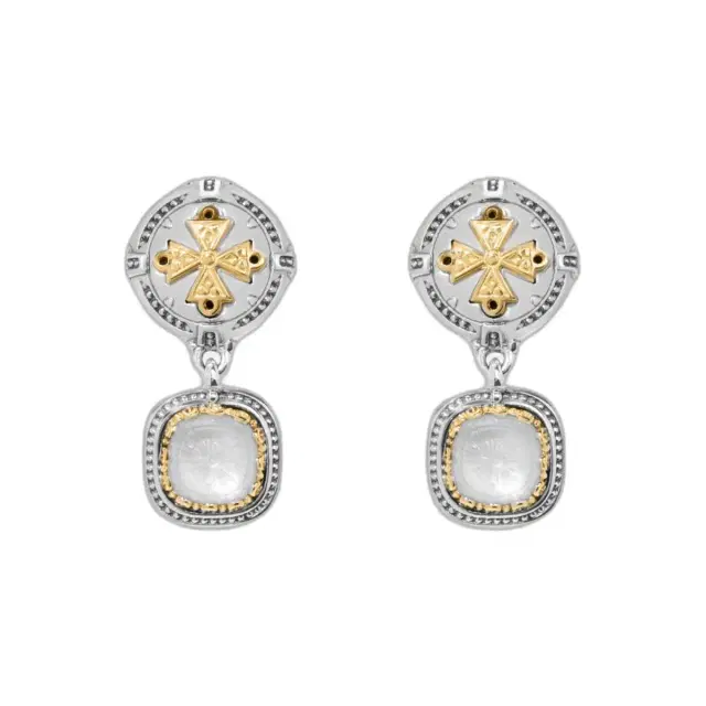 Konstantino Konstantino Dome Sterling Silver & 18K Yellow Gold Mother of Pearl Drop Earrings by The Solist
