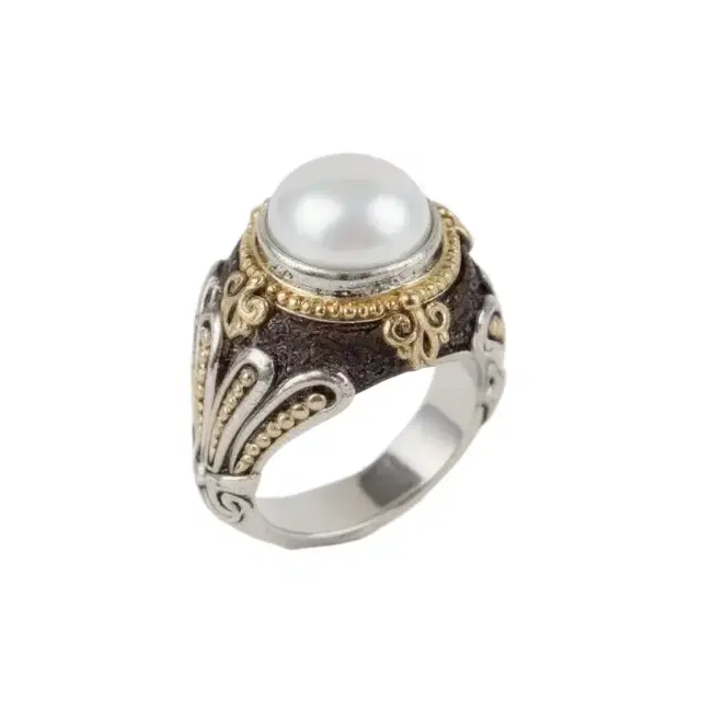 Konstantino Sterling Silver & 18K Yellow Gold Pearl Ring Sz. 8 by The Solist