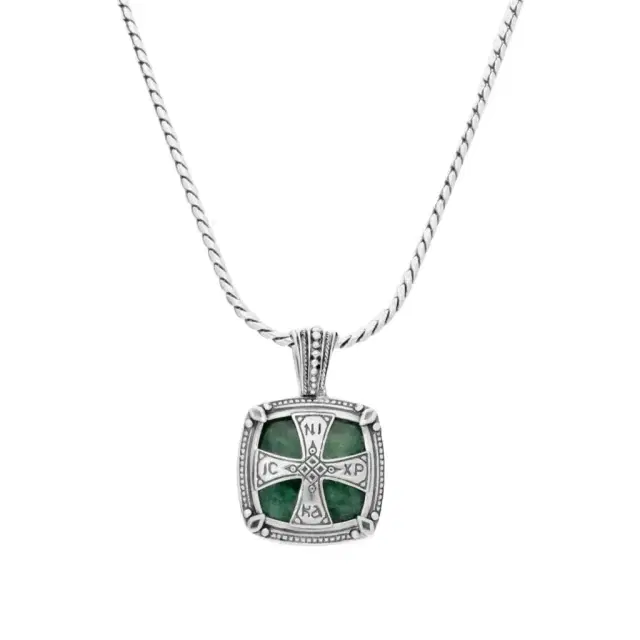 Konstantino Konstantino Sterling Silver Green Aventurine Pendant by The Solist