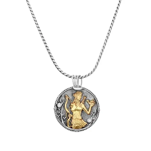 Konstantino Konstantino Zodiac Sagittarius Sterling Silver & 18K Yellow Gold Diamond Carved Pendant by The Solist