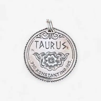 Konstantino Konstantino Zodiac Taurus Sterling Silver & 18K Yellow Gold Carved Pendant by The Solist | Thumbnail 4