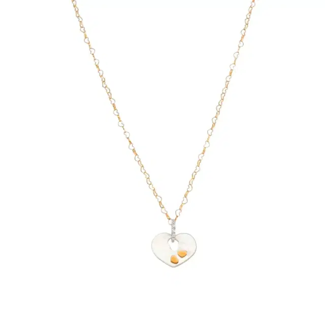 NANIS Nanis 18K Yellow Gold Diamond & Mother of Pearl Heart Pendant Necklace by The Solist