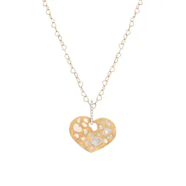 NANIS Nanis 18K Yellow Gold Diamond & Mother of Pearl Heart Pendant Necklace by The Solist | Thumbnail 1 NANIS Nanis 18K Yellow Gold Diamond & Mother of Pearl Heart Pendant Necklace by The Solist | Thumbnail 1