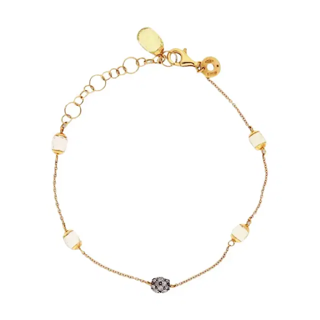 NANIS Nanis 18K Yellow Gold Green Citrine & Ice Diamond Bracelet by The Solist