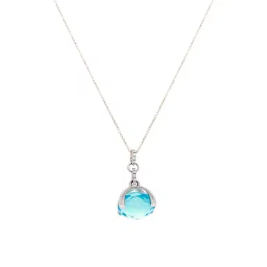 NANIS Nanis Bon Bon 18K White & Yellow Gold Diamond & Blue Topaz Pendant Necklace by The Solist | Thumbnail 1 NANIS Nanis Bon Bon 18K White & Yellow Gold Diamond & Blue Topaz Pendant Necklace by The Solist | Thumbnail 1