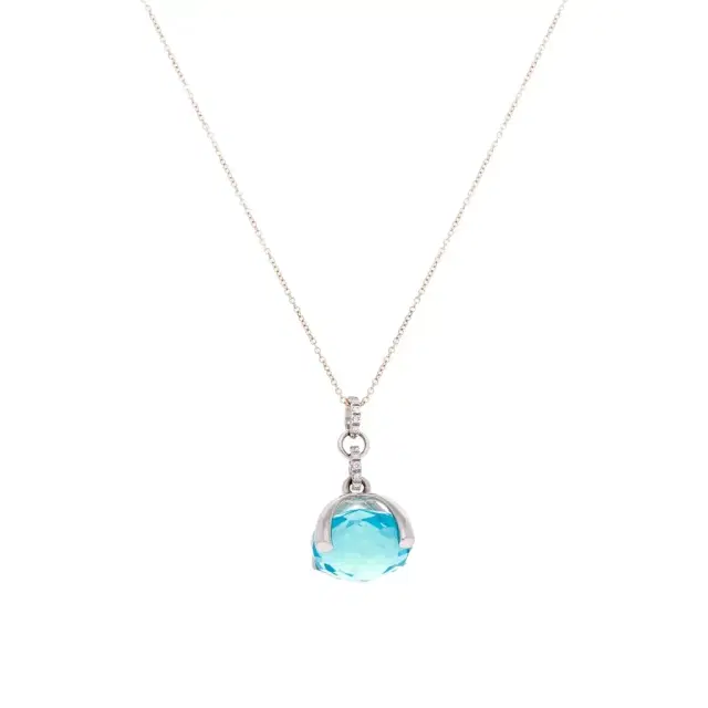 NANIS Nanis Bon Bon 18K White & Yellow Gold Diamond & Blue Topaz Pendant Necklace by The Solist
