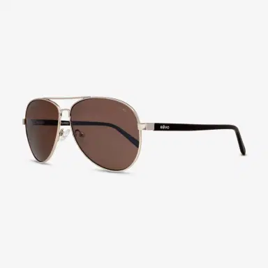Revo Revo Crest Gold Terra Aviator 66mm Men's Sunglasses by The Solist | Thumbnail 2 Revo Revo Crest Gold Terra Aviator 66mm Men's Sunglasses by The Solist | Thumbnail 2