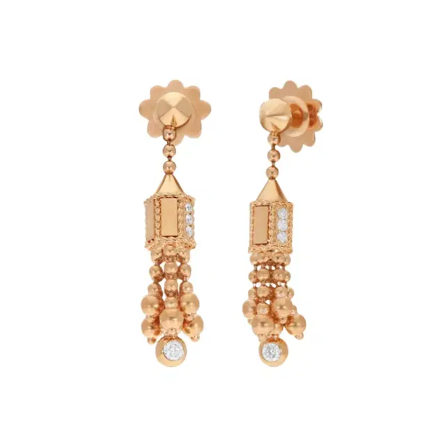 Roberto Coin Roberto Coin Art Deco 18K Rose Gold Diamond Tassel Earrings by The Solist