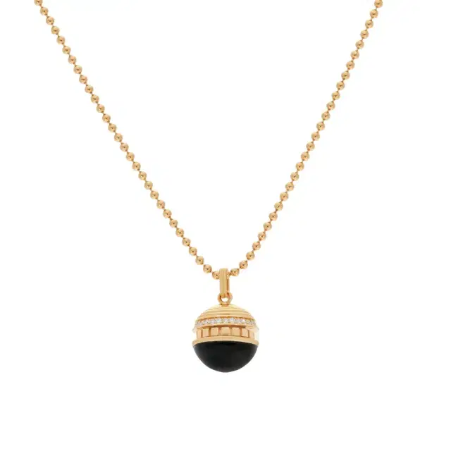 Roberto Coin Mosaic 18K Rose Gold Black Jade & Diamond Pendant Necklace by The Solist
