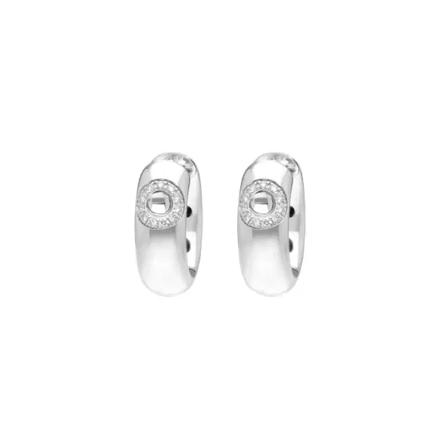 Roberto Coin Roberto Coin Pois Moi Luna 18K White Gold Diamond Hoop Earrings by The Solist