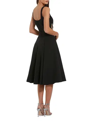 Mac Duggal Women's Crystal-Embellished Cut-Out Crepe Cocktail Dress - Black - Size 12 | Thumbnail 2 Mac Duggal Women's Crystal-Embellished Cut-Out Crepe Cocktail Dress - Black - Size 12 | Thumbnail 2