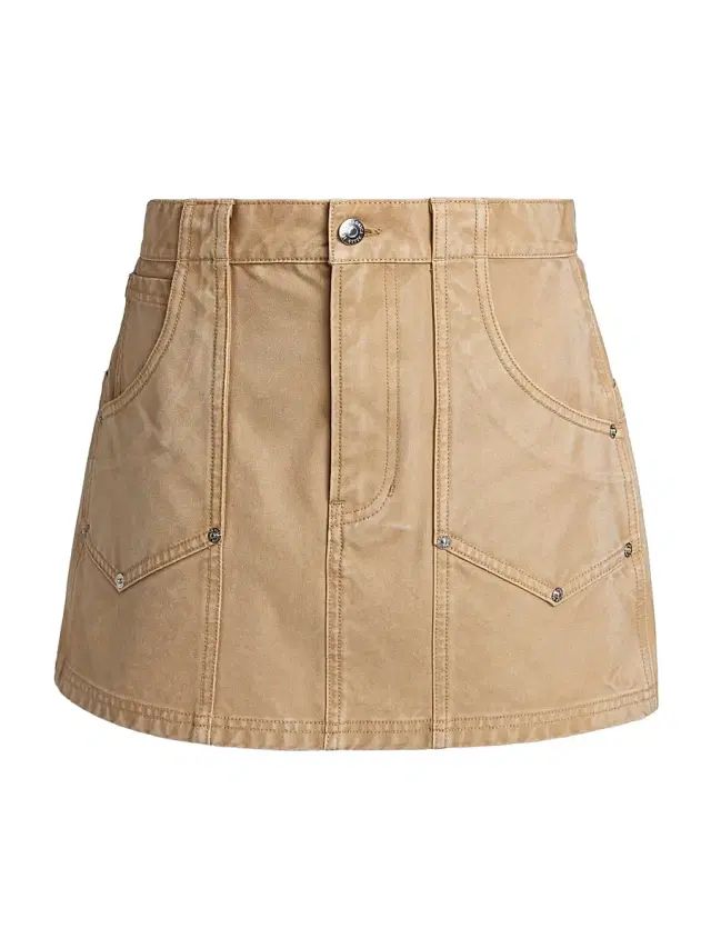 Veronica Beard Women's Stelene Denim Miniskirt - Stone Khaki