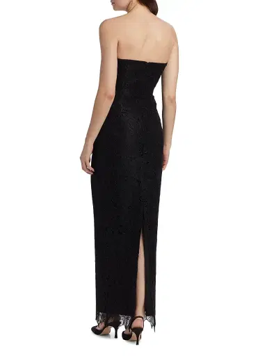 BCBGMAXAZRIA Women's Lace-Trimmed Strapless V-Neck Gown - Black | Thumbnail 5 BCBGMAXAZRIA Women's Lace-Trimmed Strapless V-Neck Gown - Black | Thumbnail 5