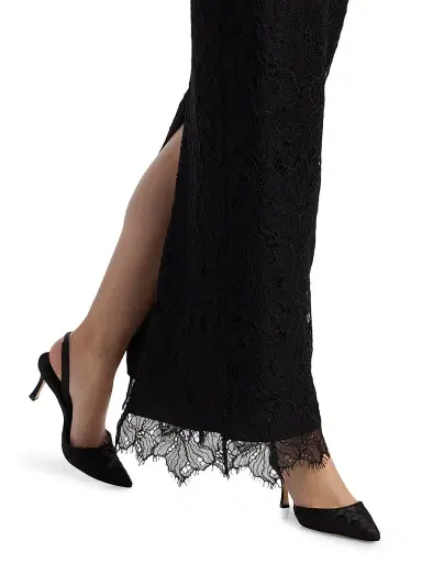 BCBGMAXAZRIA Women's Lace-Trimmed Strapless V-Neck Gown - Black | Thumbnail 6 BCBGMAXAZRIA Women's Lace-Trimmed Strapless V-Neck Gown - Black | Thumbnail 6
