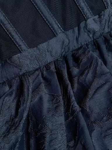BCBGMAXAZRIA Women's Organza High-Low Gown - Navy - Size 10 | Thumbnail 7