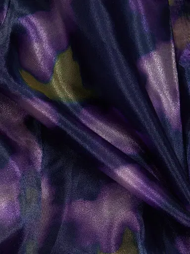 BCBGMAXAZRIA Women's Printed Organza Sleeveless Gown - Meadow Violet Floral Print | Thumbnail 7