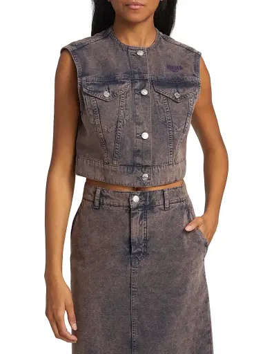 Moschino Jeans Women's Sleeveless Denim Waistcoat | Thumbnail 3 Moschino Jeans Women's Sleeveless Denim Waistcoat | Thumbnail 3
