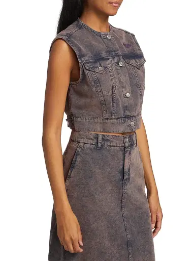 Moschino Jeans Women's Sleeveless Denim Waistcoat | Thumbnail 4 Moschino Jeans Women's Sleeveless Denim Waistcoat | Thumbnail 4