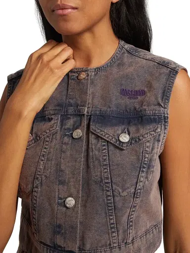 Moschino Jeans Women's Sleeveless Denim Waistcoat | Thumbnail 6 Moschino Jeans Women's Sleeveless Denim Waistcoat | Thumbnail 6