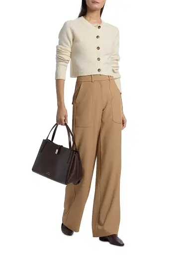 Loulou de Saison Women's Zephir Cropped Cardigan - Ivory - Size Medium | Thumbnail 2
