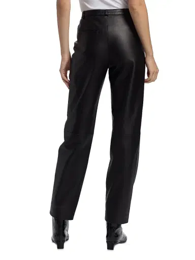 Loulou de Saison Women's Cobe Leather Straight-Leg Pants - Black - Size 8 | Thumbnail 5 Loulou de Saison Women's Cobe Leather Straight-Leg Pants - Black - Size 8 | Thumbnail 5
