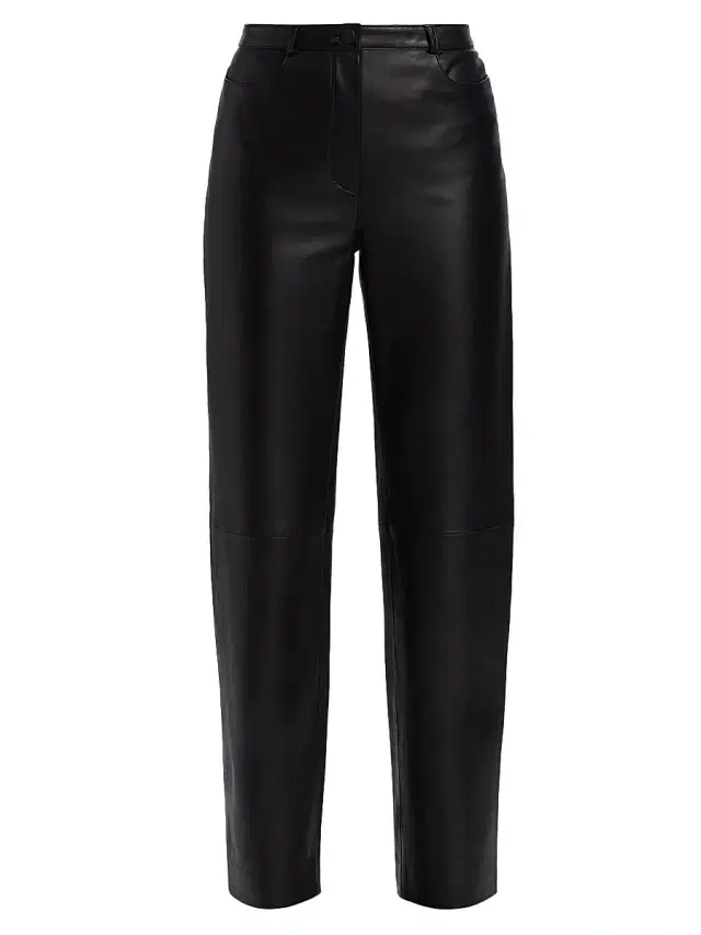 Loulou de Saison Women's Cobe Leather Straight-Leg Pants - Black