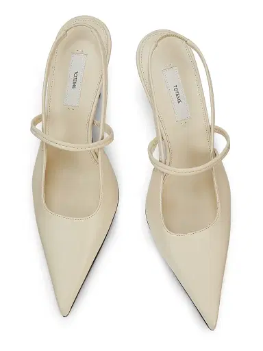 TOTEME Women's 85MM Leather Slingback Pumps - Off White - Size 12 | Thumbnail 4 TOTEME Women's 85MM Leather Slingback Pumps - Off White - Size 12 | Thumbnail 4