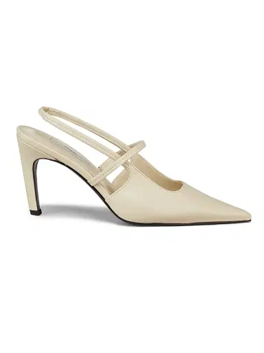 TOTEME Women's 85MM Leather Slingback Pumps - Off White - Size 12 | Thumbnail 1 TOTEME Women's 85MM Leather Slingback Pumps - Off White - Size 12 | Thumbnail 1