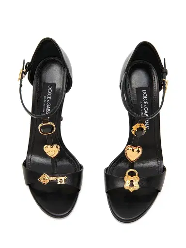Dolce & Gabbana Women's Like A Virgin Leather d'Orsay Sandals - Nero - Size 10.5 | Thumbnail 4