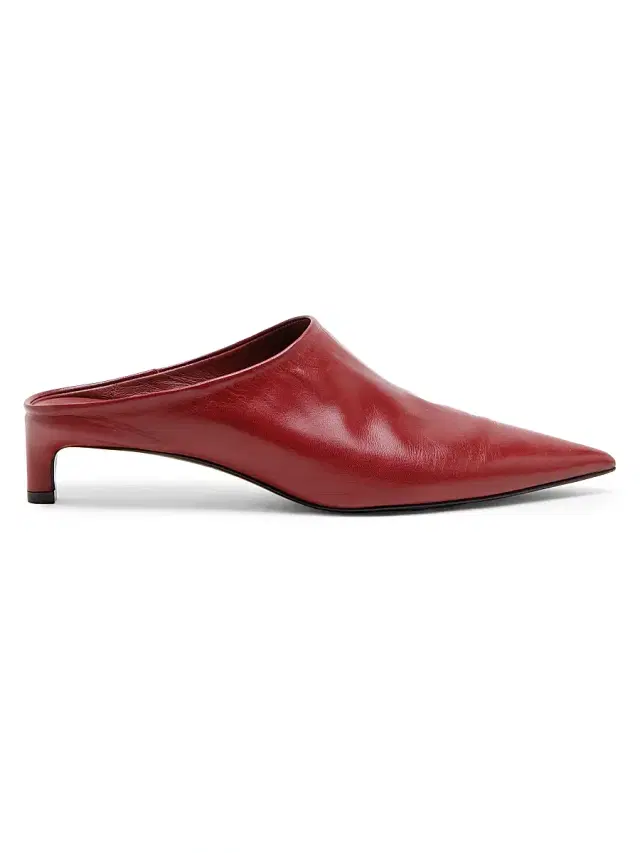 Women's 35MM Leather Kitten-Heel Mules - Cedar Red