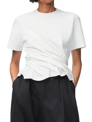 LOEWE Women's Twisted Crewneck Cotton Top - White | Thumbnail 3 LOEWE Women's Twisted Crewneck Cotton Top - White | Thumbnail 3