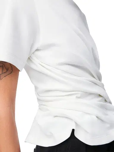 LOEWE Women's Twisted Crewneck Cotton Top - White | Thumbnail 5 LOEWE Women's Twisted Crewneck Cotton Top - White | Thumbnail 5