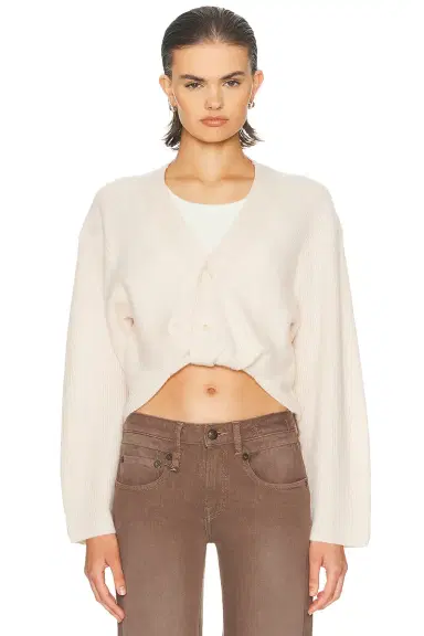 R13 Twisted Front Ribbed Cardigan | Thumbnail 1 R13 Twisted Front Ribbed Cardigan | Thumbnail 1