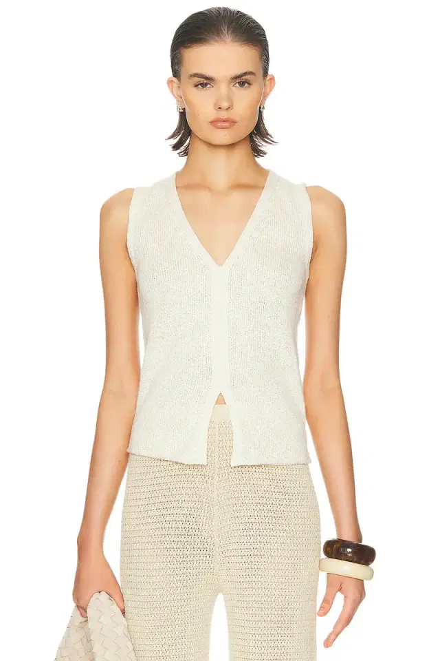 The Elder Statesman Nora Lite Split Hem Tank