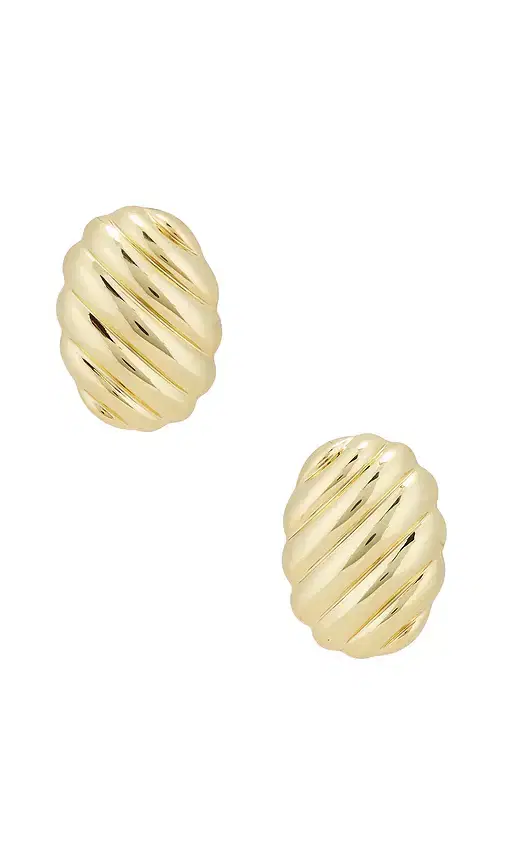 ANINE BING Ribbed Oval Earrings