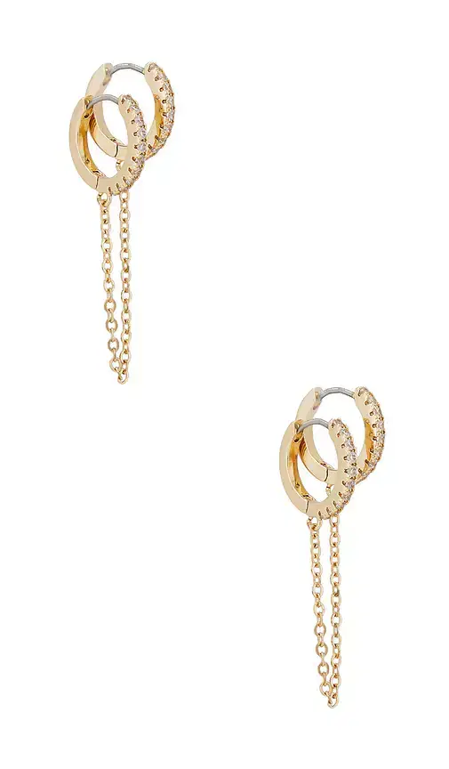 Ettika Double Piercing Crystal Cuff Earring