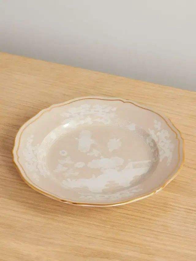 Gold-plated Porcelain Dessert Plate