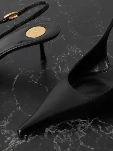 Saint Laurent Vendôme Embellished Leather Slingback Pumps | Thumbnail 4