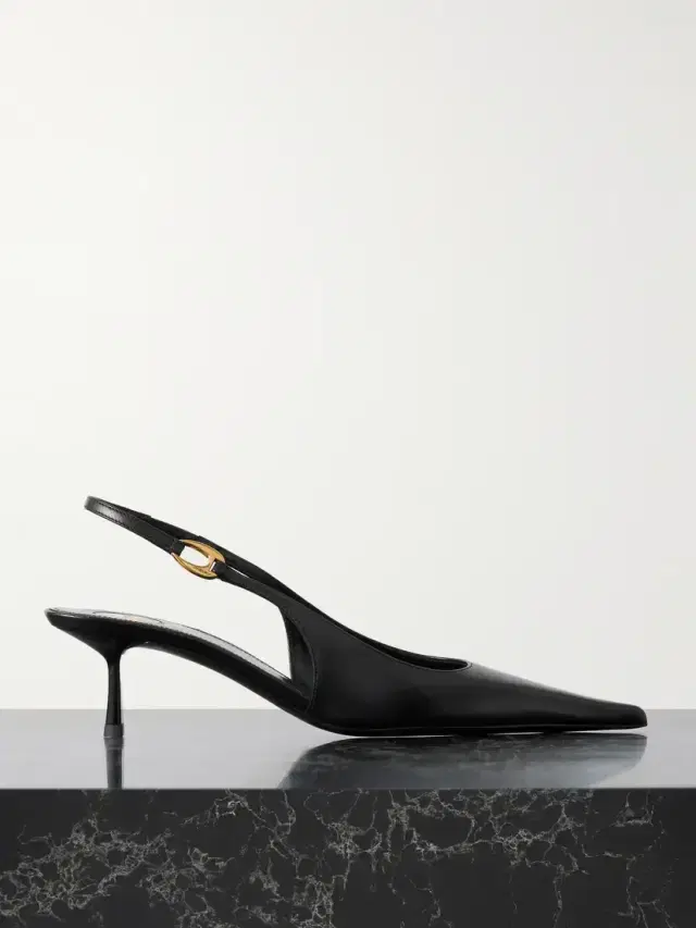 Vendôme Embellished Leather Slingback Pumps