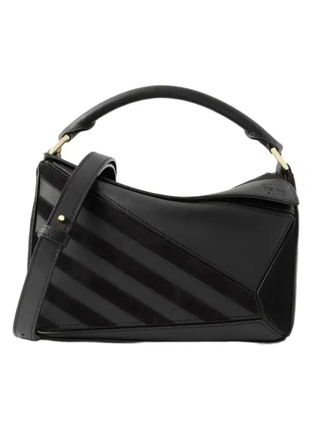 Loewe Puzzle Small Suede-trimmed Leather Shoulder Bag