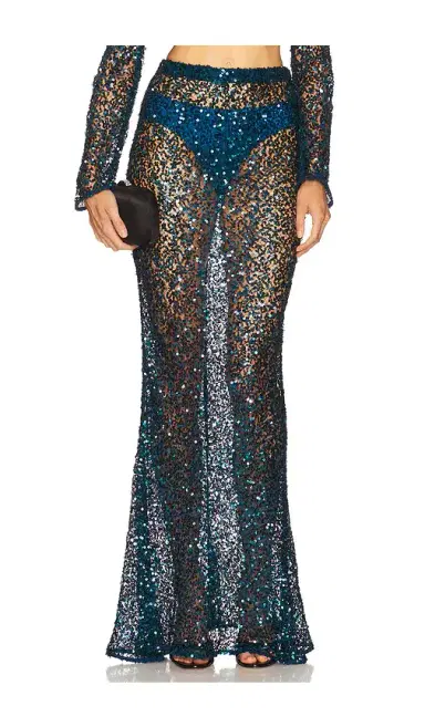 LaPointe Net Paillette Maxi Skirt | Thumbnail 1 LaPointe Net Paillette Maxi Skirt | Thumbnail 1