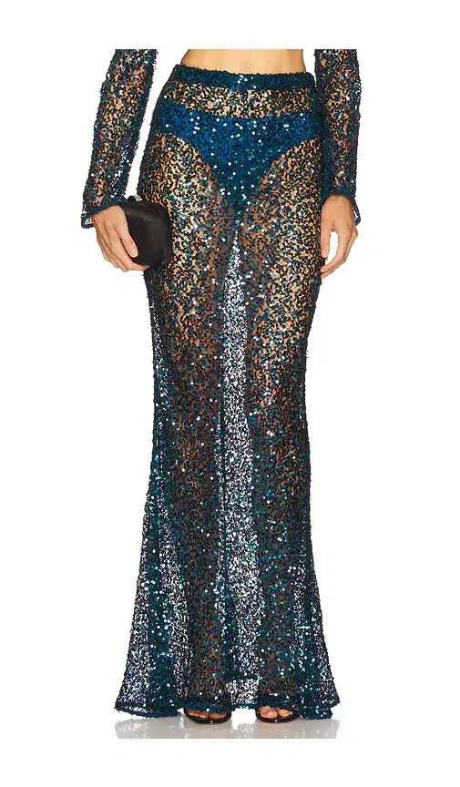 LaPointe Net Paillette Maxi Skirt