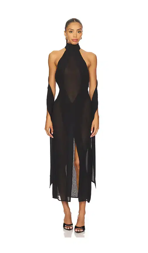 GUIZIO Koemi Sheer Panel Dress