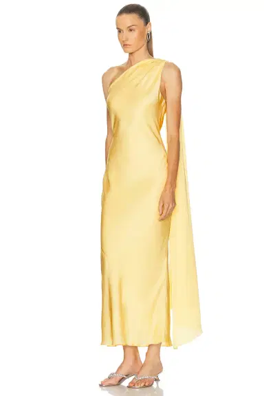 ALEJANDRA ALONSO ROJAS One Shoulder Dress With Cape | Thumbnail 3 ALEJANDRA ALONSO ROJAS One Shoulder Dress With Cape | Thumbnail 3