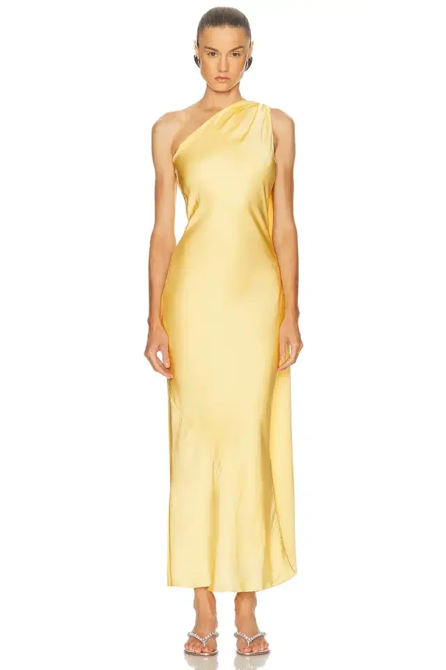 Alejandra Alonso Rojas One Shoulder Dress With Cape